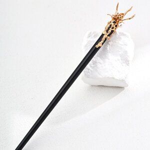 ✨ Artisan Original Design Sculptural "Taihu Rock" & Pearl Sandalwood Hair Stick